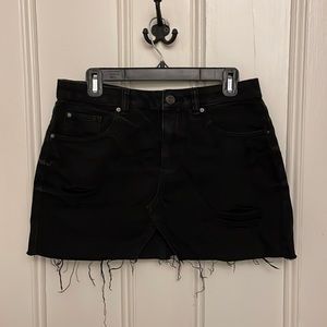 Garage black denim skirt